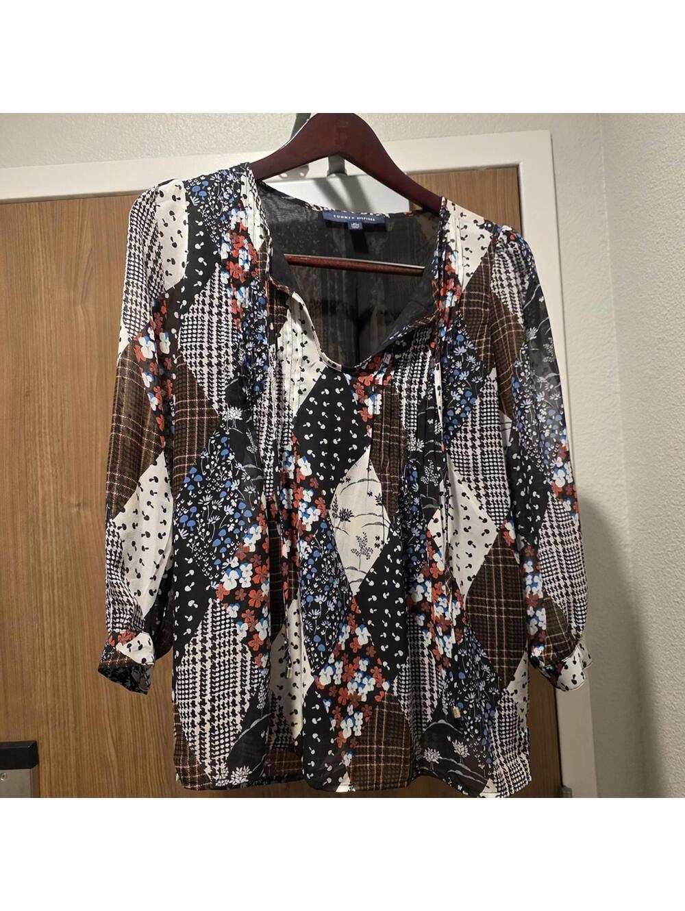 Tommy Hilfiger Women's Patchwork Floral Print Blouse XXL